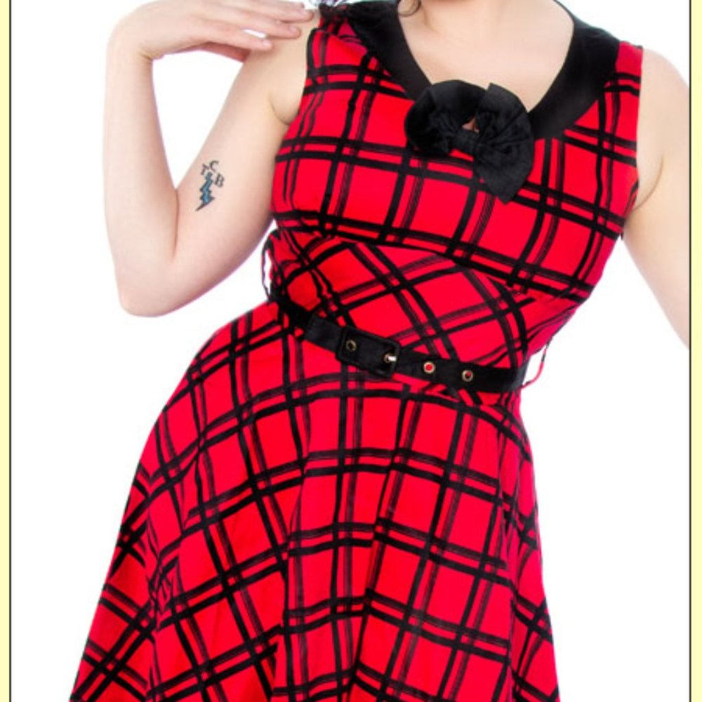 Voodoo Vixen Plaid Swing Dress NWT